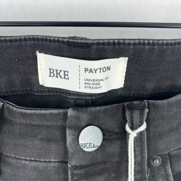 BKE Payton Straight Jeans Womens 25 Black Denim Cotton Stretch Universal Fit - Picture 3 of 16